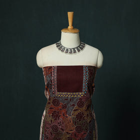 Bengal Kantha Work Cotton 2pc Unstitched Batik Print Dress Material Kurta Set 14