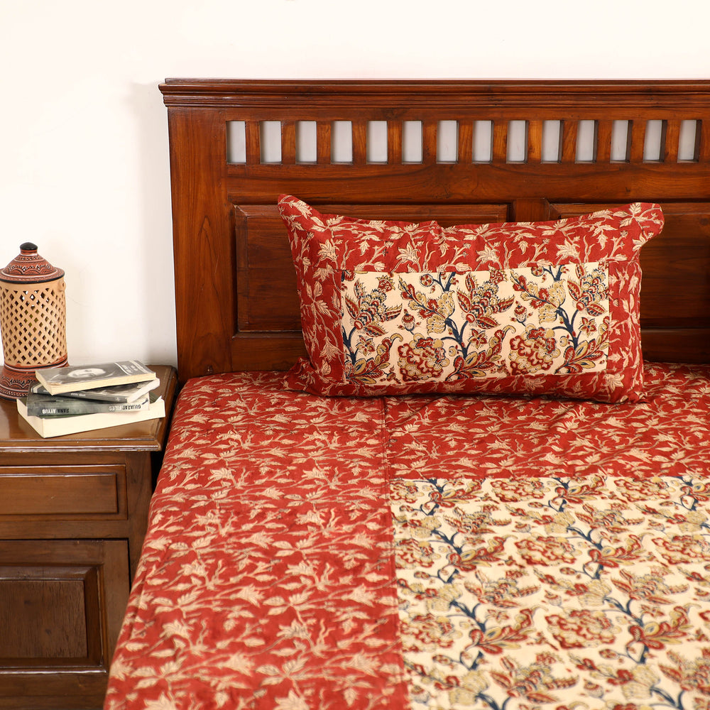 kalamkari  double bed cover set