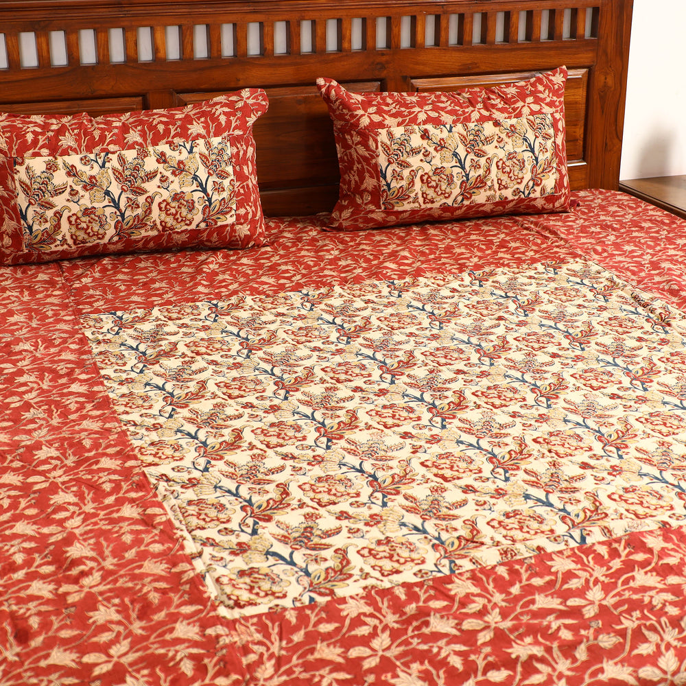 kalamkari  double bed cover set