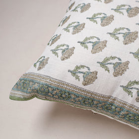 Sanganeri Floral Print Kota Doria Cushion Cover (16 x 16 in) 275