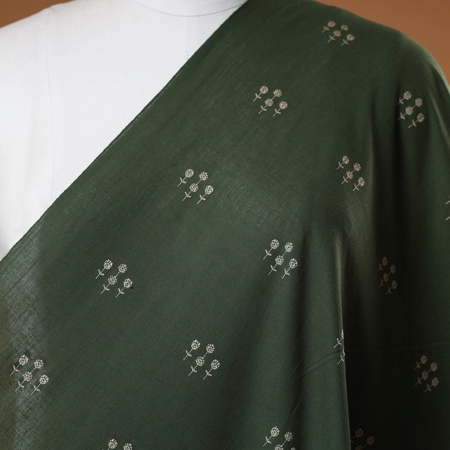 Green - prewashed cotton jacquard fabric 30 - handcrafted