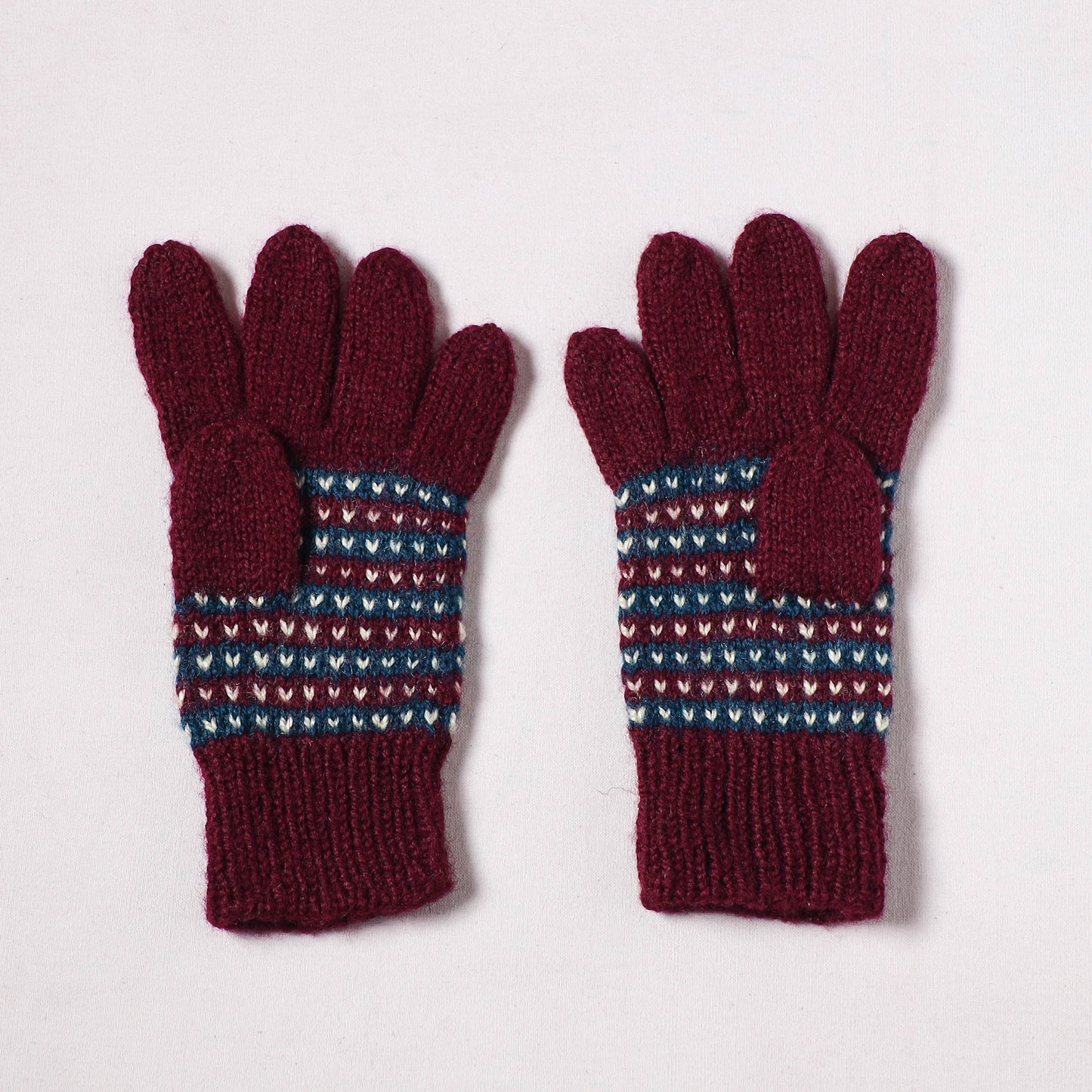 Kumaun Hand Knitted Acrylic Woolen Hand Gloves for Winter (Adult) 15