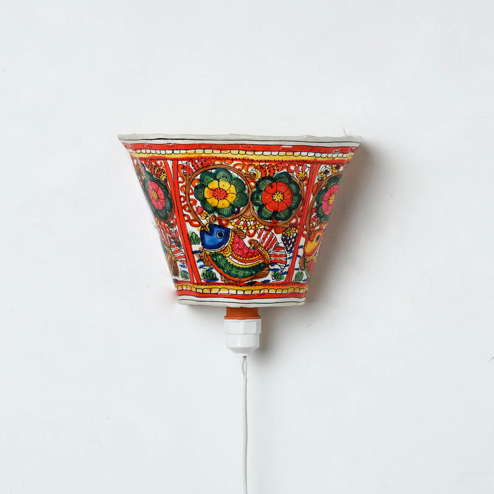 Handpainted Tholu Bommalata Leather Wall Lamp (Small) 64