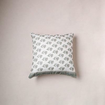 Sanganeri Floral Print Kota Doria Cushion Cover (16 x 16 in) 276