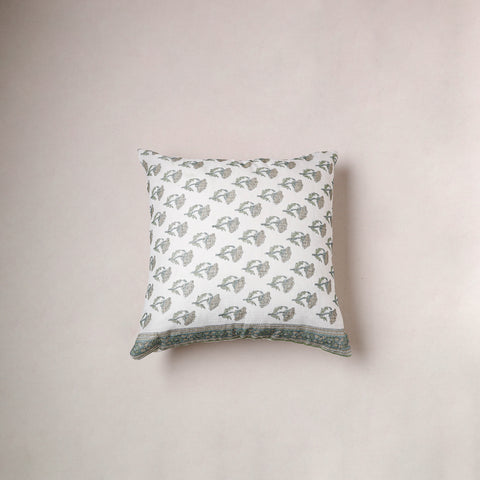 Sanganeri Floral Print Kota Doria Cushion Cover (16 x 16 in) 276