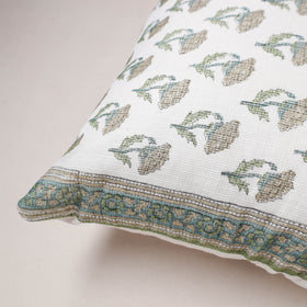 Sanganeri Floral Print Kota Doria Cushion Cover (16 x 16 in) 276