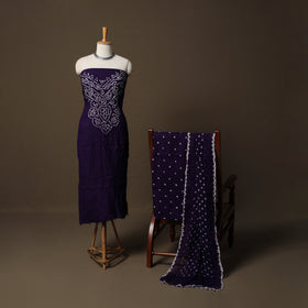 Kutch Bandhani Tie-Dye Cotton 3pc Unstitched Dress Material Suit Set 03