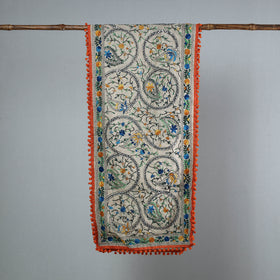Orange Ranihati Chanderi Silk Embroidered Stole