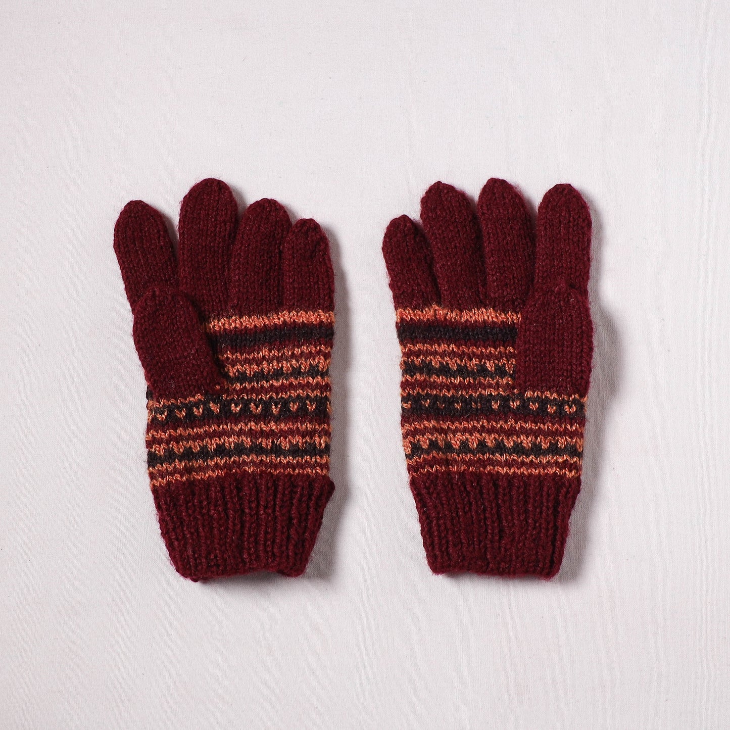 Kumaun Hand Knitted Acrylic Woolen Hand Gloves for Winter (Adult) 17