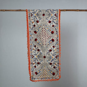 Orange Ranihati Chanderi Silk Embroidered Stole