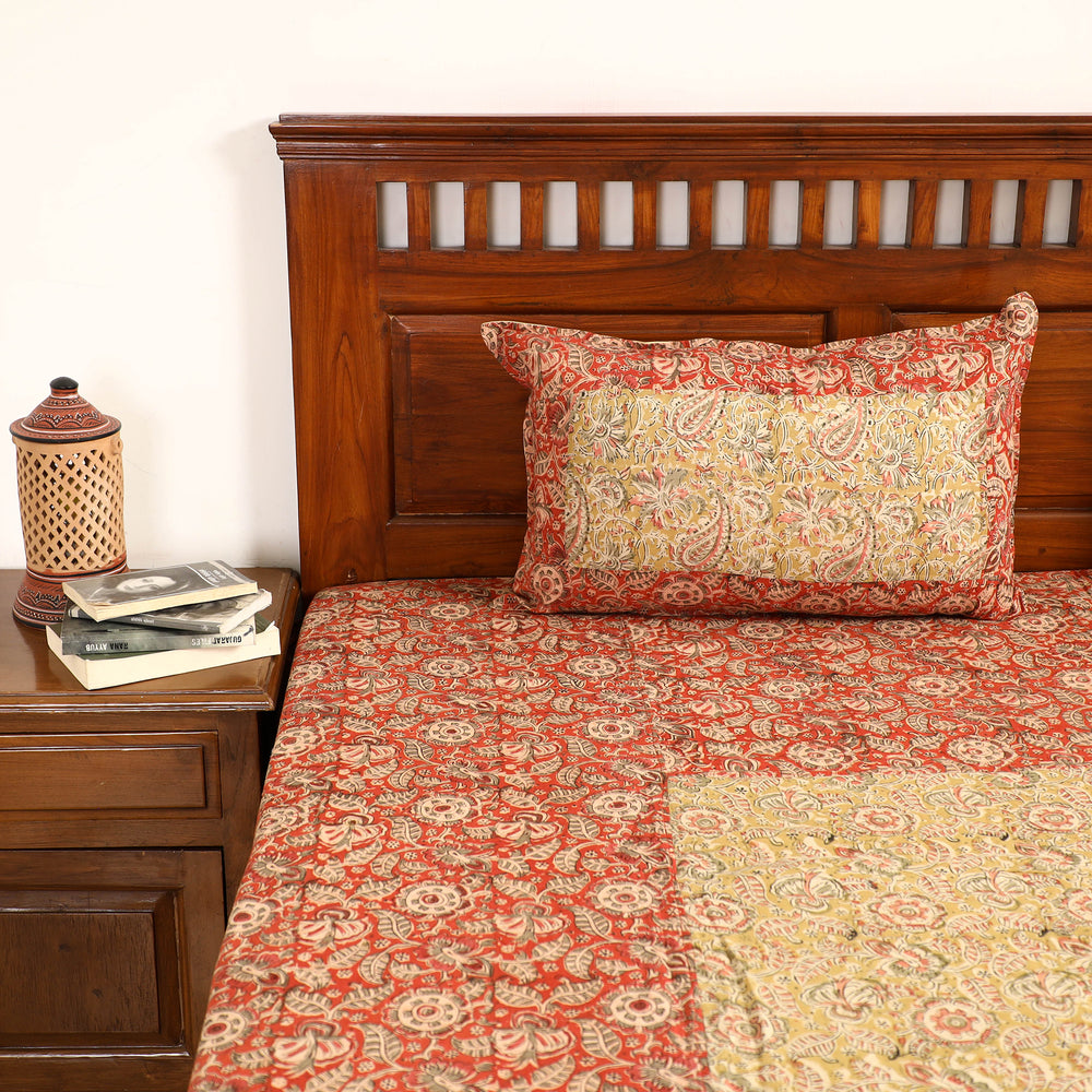 kalamkari  double bed cover set