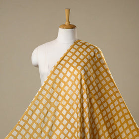 Yellow - kutch batik modal silk fabric 24 - handcrafted