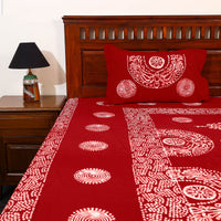 Cotton Double Hand Batik Print Bed Sheet Set 43