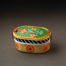 Buy Kavad Handpainted Stainless Steel 2 Tier Capsule Shape Lunch Box (6 X 4 in) 07 Online at iTokri.com