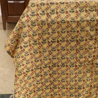 Yellow - Kalamkari Block Printed Patchwork Cotton Double Bed Cover With Pillow Covers (108 x 90 in)