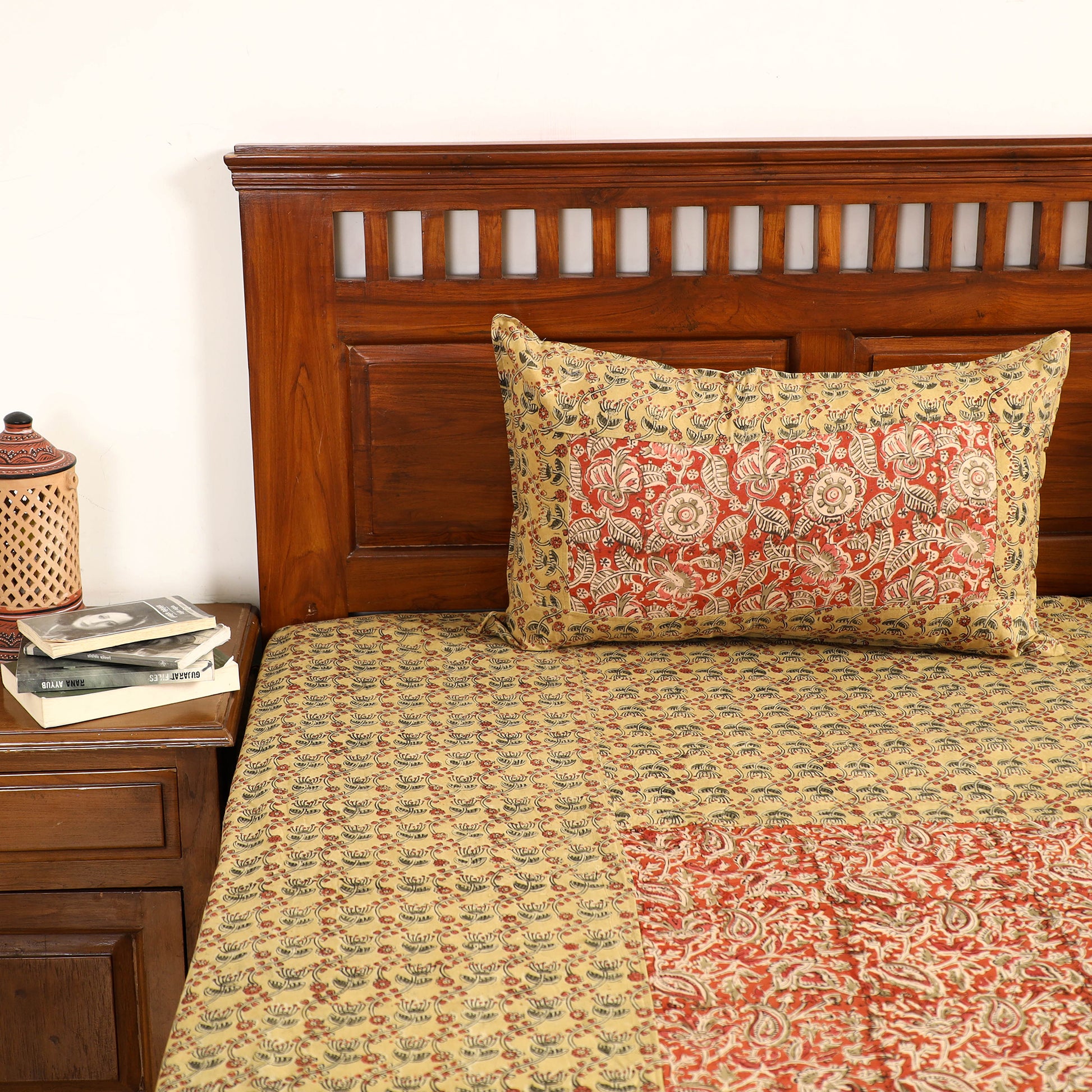 kalamkari  double bed cover set