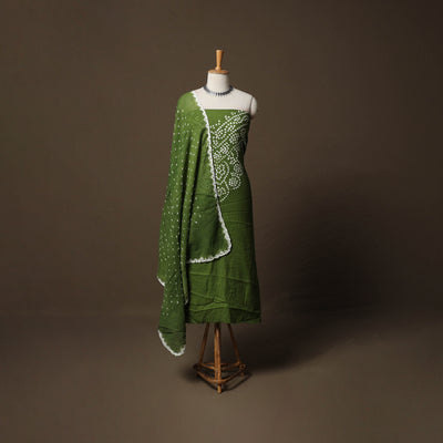 Kutch Bandhani Tie-Dye Cotton 3pc Unstitched Dress Material Suit Set 06