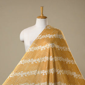 Yellow - kutch batik modal silk fabric 32 - handcrafted