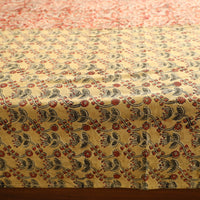 Yellow - Kalamkari Block Printed Patchwork Cotton Double Bed Cover With Pillow Covers (108 x 90 in)