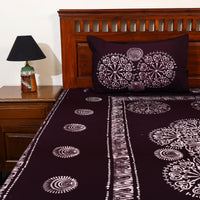 Cotton Double Hand Batik Print Bed Sheet Set 45