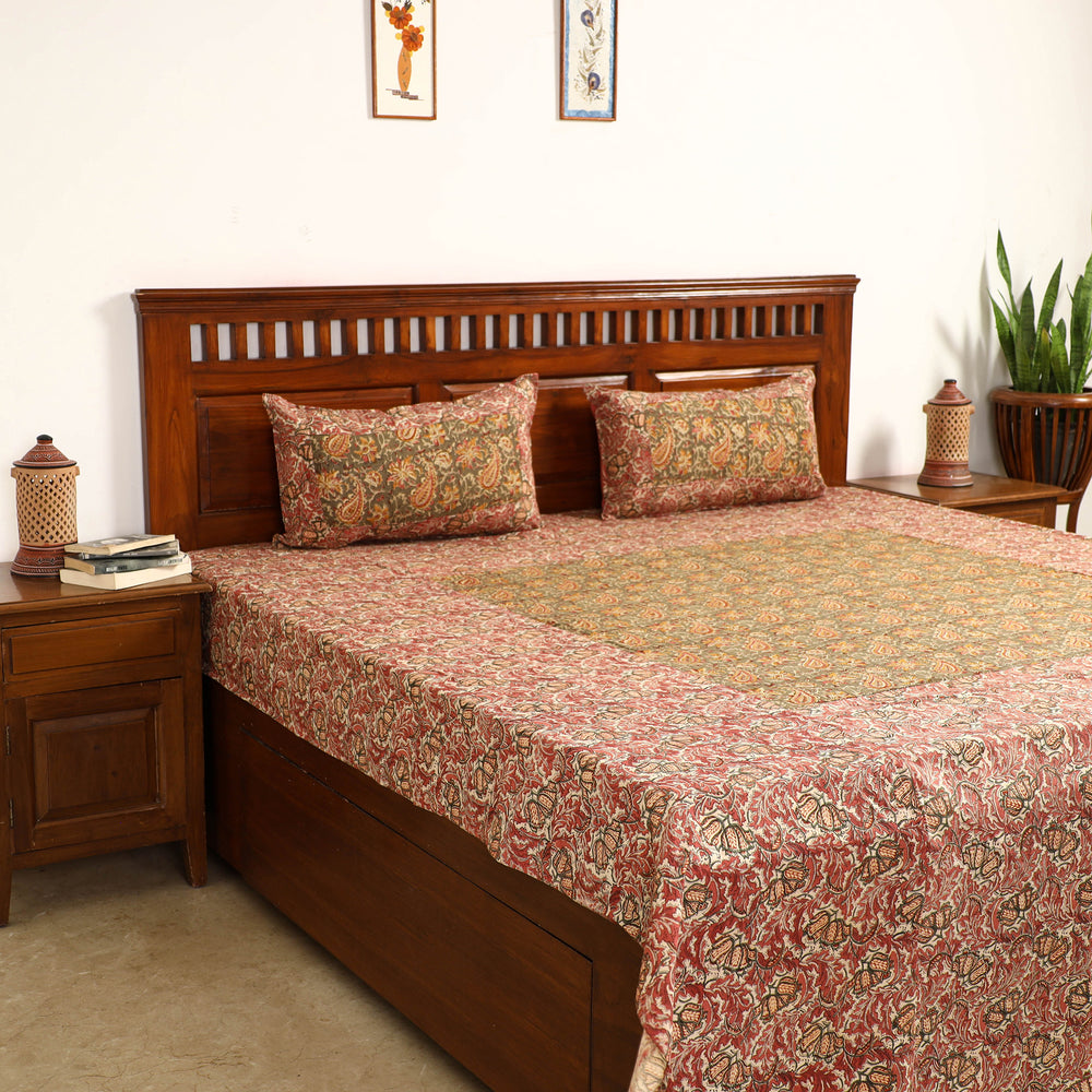 kalamkari  double bed cover set