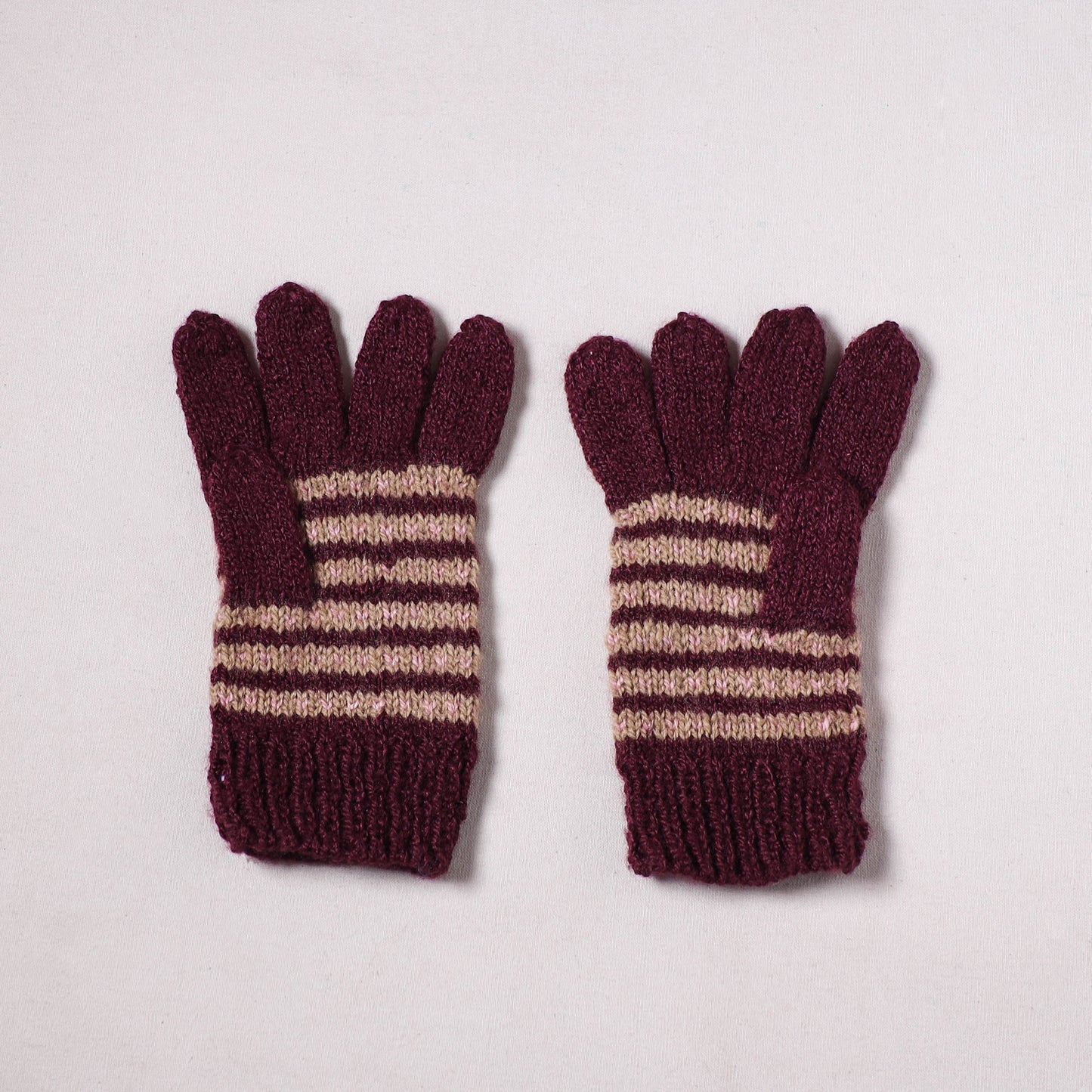 Kumaun Hand Knitted Acrylic Woolen Hand Gloves for Winter (Adult) 23