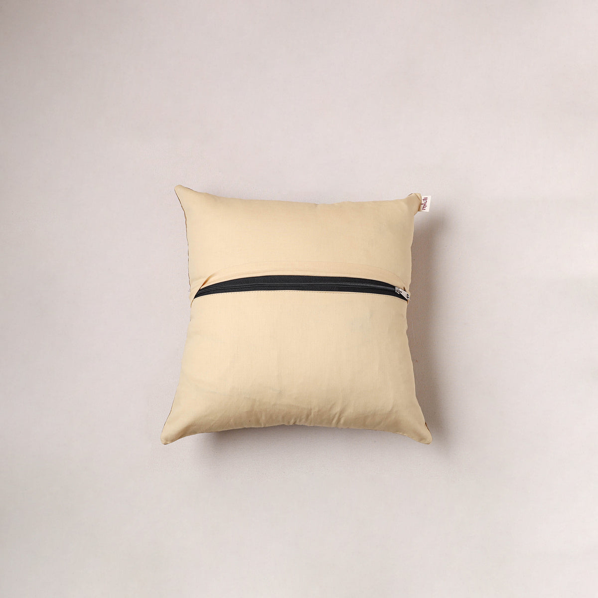 Running Stitch Plain Cushion Cover with Pom Pom (16 x 16 in) 287