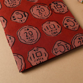 Red - bindaas fabric cover handmade paper notebook (9 x 7