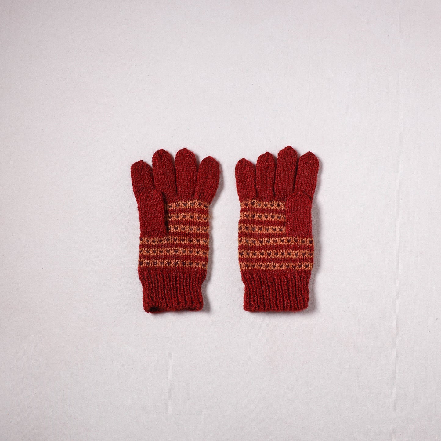 Kumaun Hand Knitted Acrylic Woolen Hand Gloves for Winter (Adult) 27