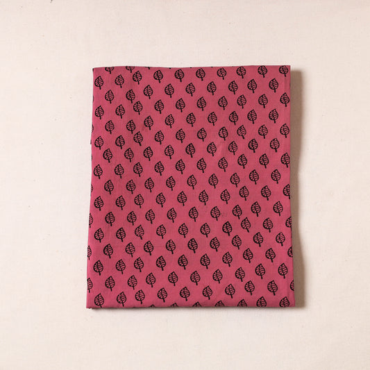 Pink - Bagh Block Printed Cotton Precut Fabric (2 Meter)
