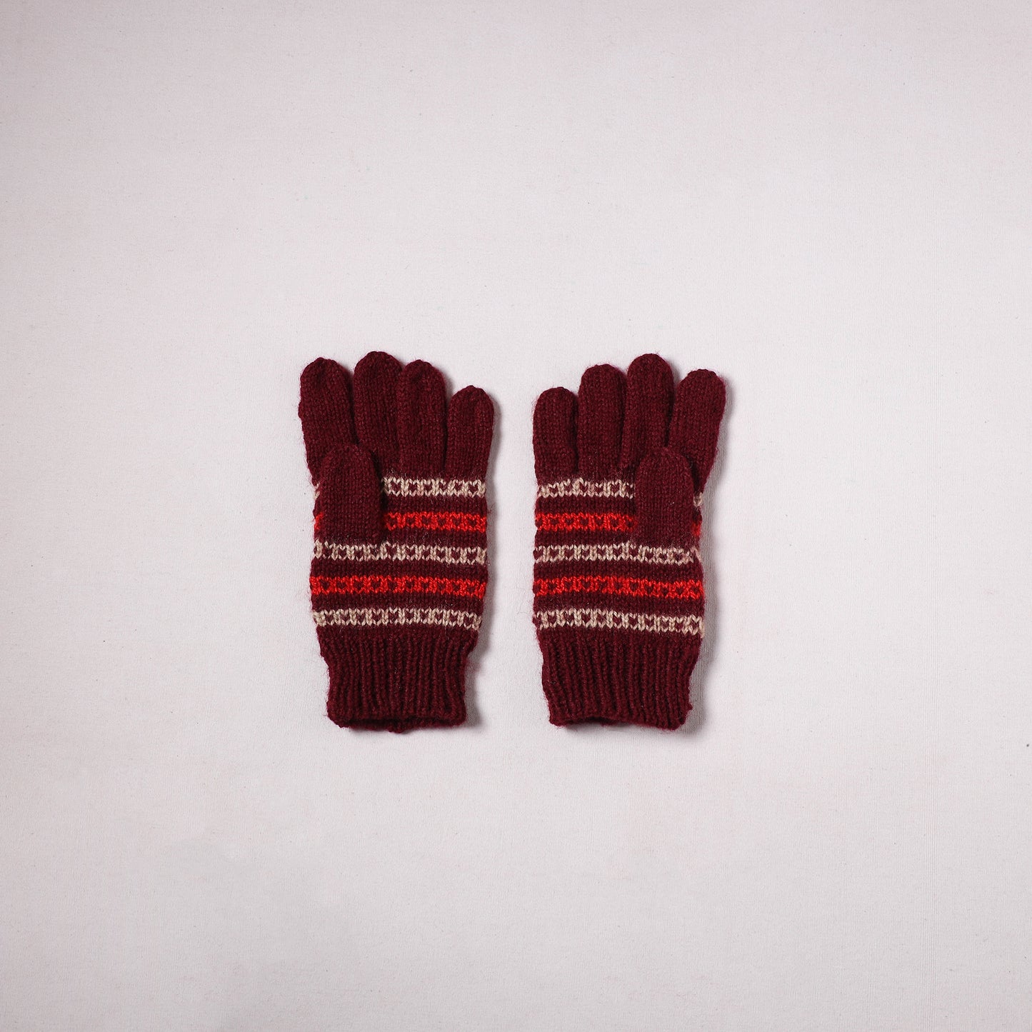 Kumaun Hand Knitted Acrylic Woolen Hand Gloves for Winter (Adult) 28