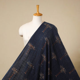 Blue Hakoba Natural Dyed Cotton Ajrakh Print Fabric
