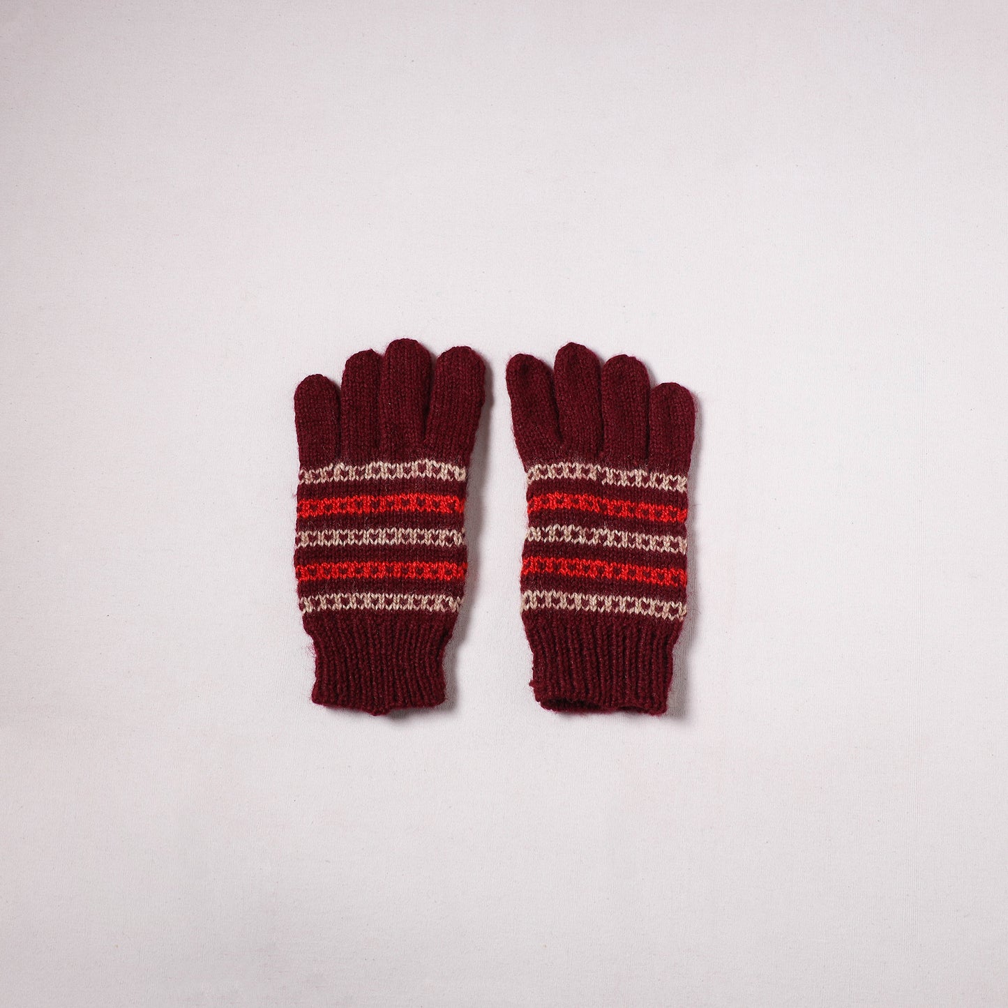 Kumaun Hand Knitted Acrylic Woolen Hand Gloves for Winter (Adult) 28