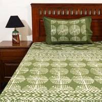 Cotton Double Hand Batik Print Bed Sheet Set 50