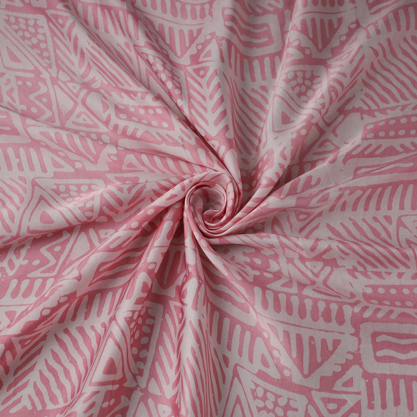 Pink - kutch batik modal silk fabric 35 - handcrafted