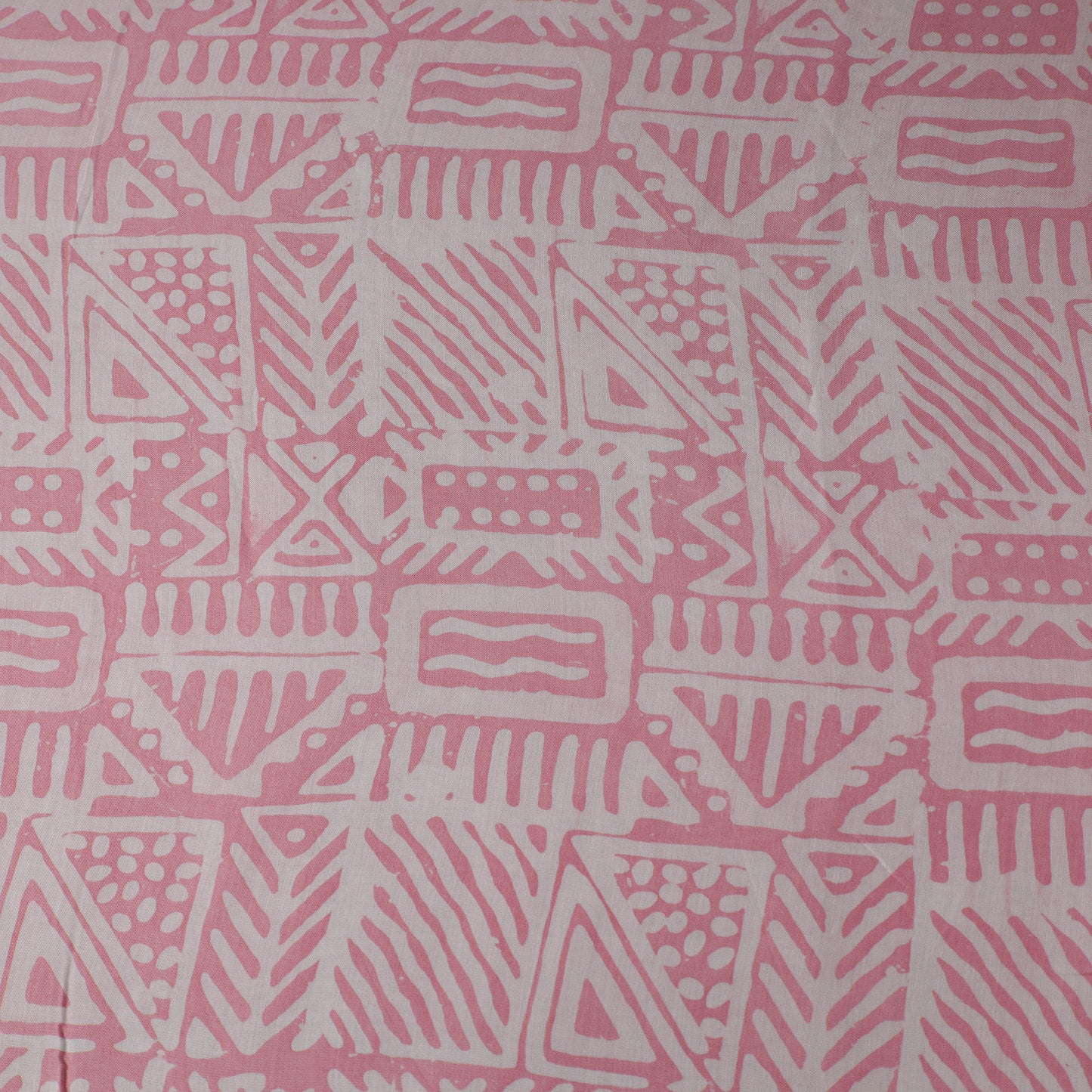 Pink - kutch batik modal silk fabric 35 - handcrafted