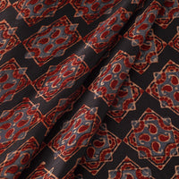 Multicolor - Hand Block Printed Modal Silk Ajrakh Fabric 07