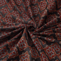 Multicolor - Hand Block Printed Modal Silk Ajrakh Fabric 07