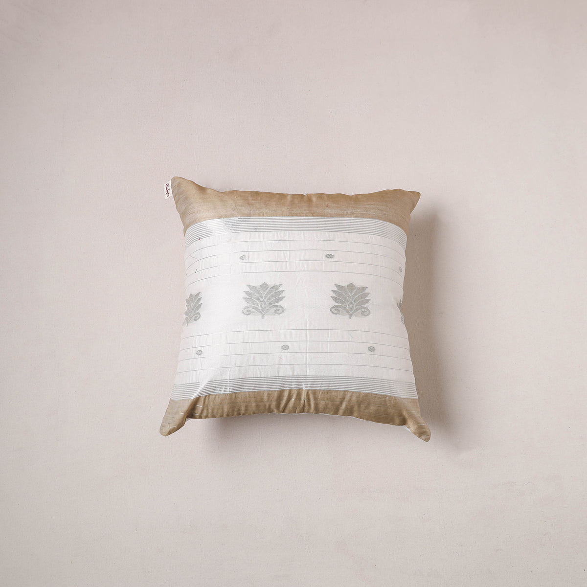 Plain Chanderi Silk Buti Cushion Cover (16 x 16 in) 294