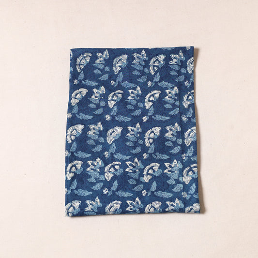 Blue - Indigo Block Printed Cotton Precut Fabric (1.1 Meter)