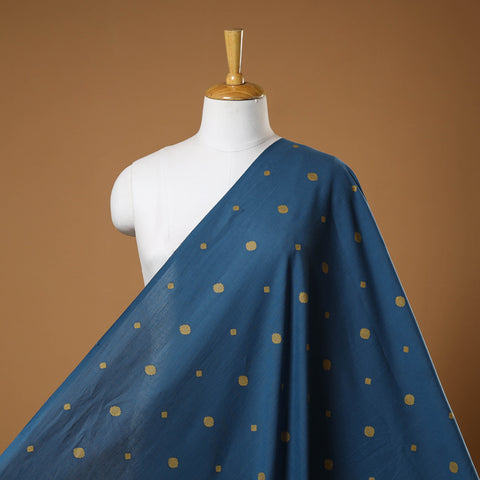 Blue - prewashed cotton jacquard fabric 44 - handcrafted