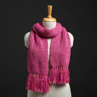 Pink - Kumaun Hand Knitted Woolen Muffler 76