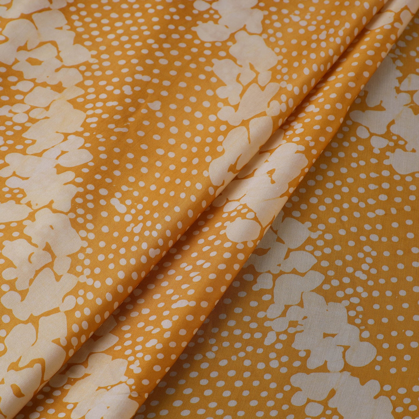 Yellow - kutch batik modal silk fabric 32 - handcrafted