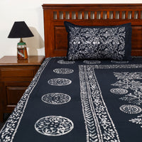 Cotton Double Hand Batik Print Bed Sheet Set 52