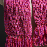 Pink - Kumaun Hand Knitted Woolen Muffler 76