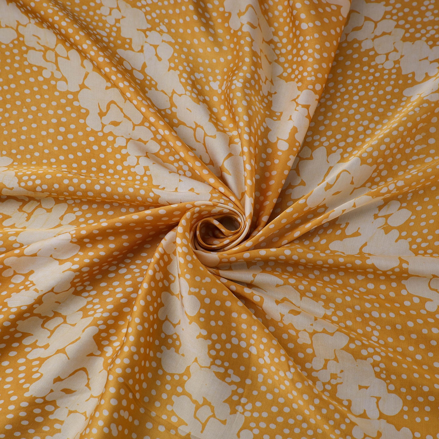 Yellow - kutch batik modal silk fabric 32 - handcrafted