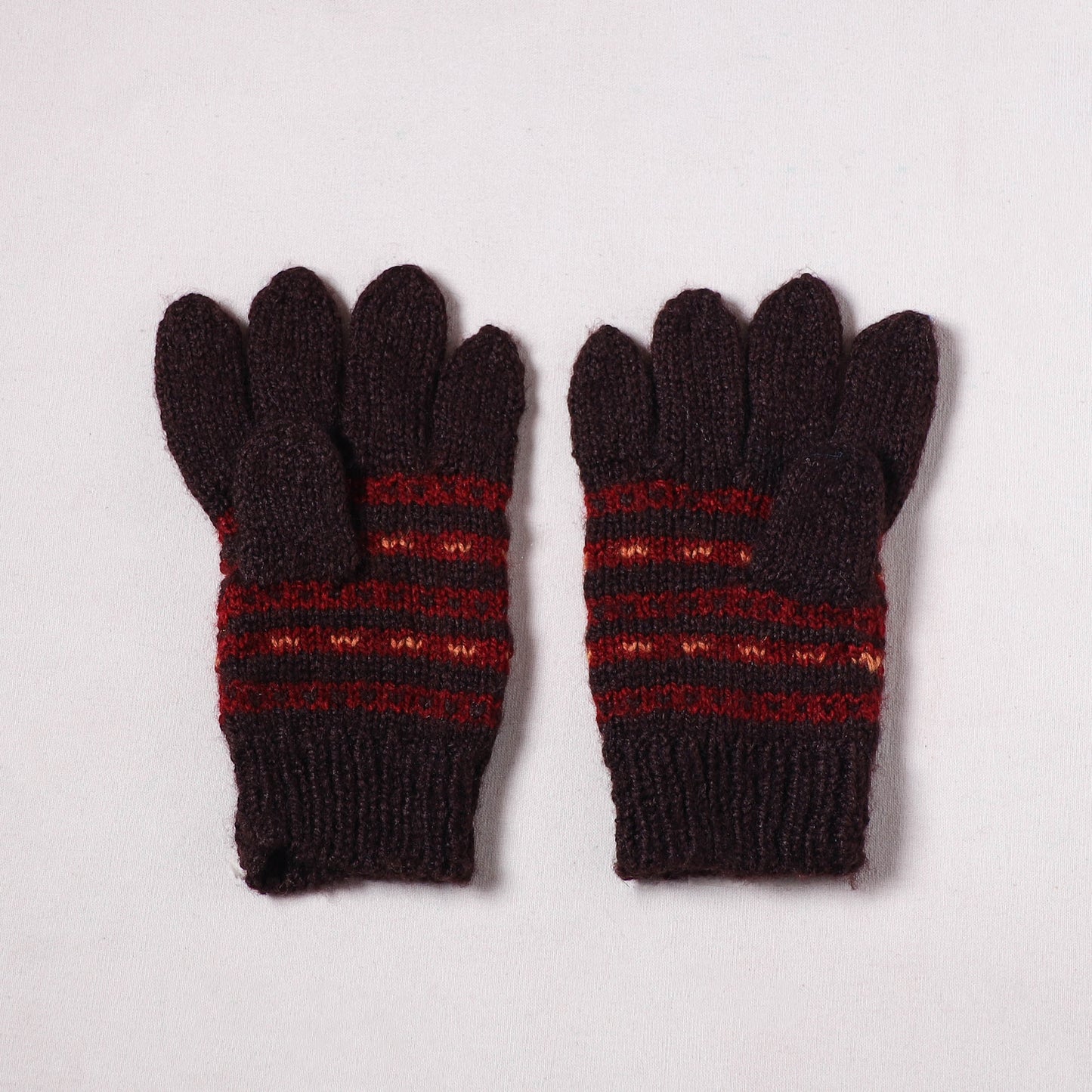 Kumaun Hand Knitted Acrylic Woolen Hand Gloves for Winter (Adult) 38