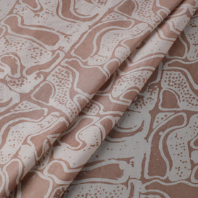 Brown - kutch batik modal silk fabric 29 - handcrafted