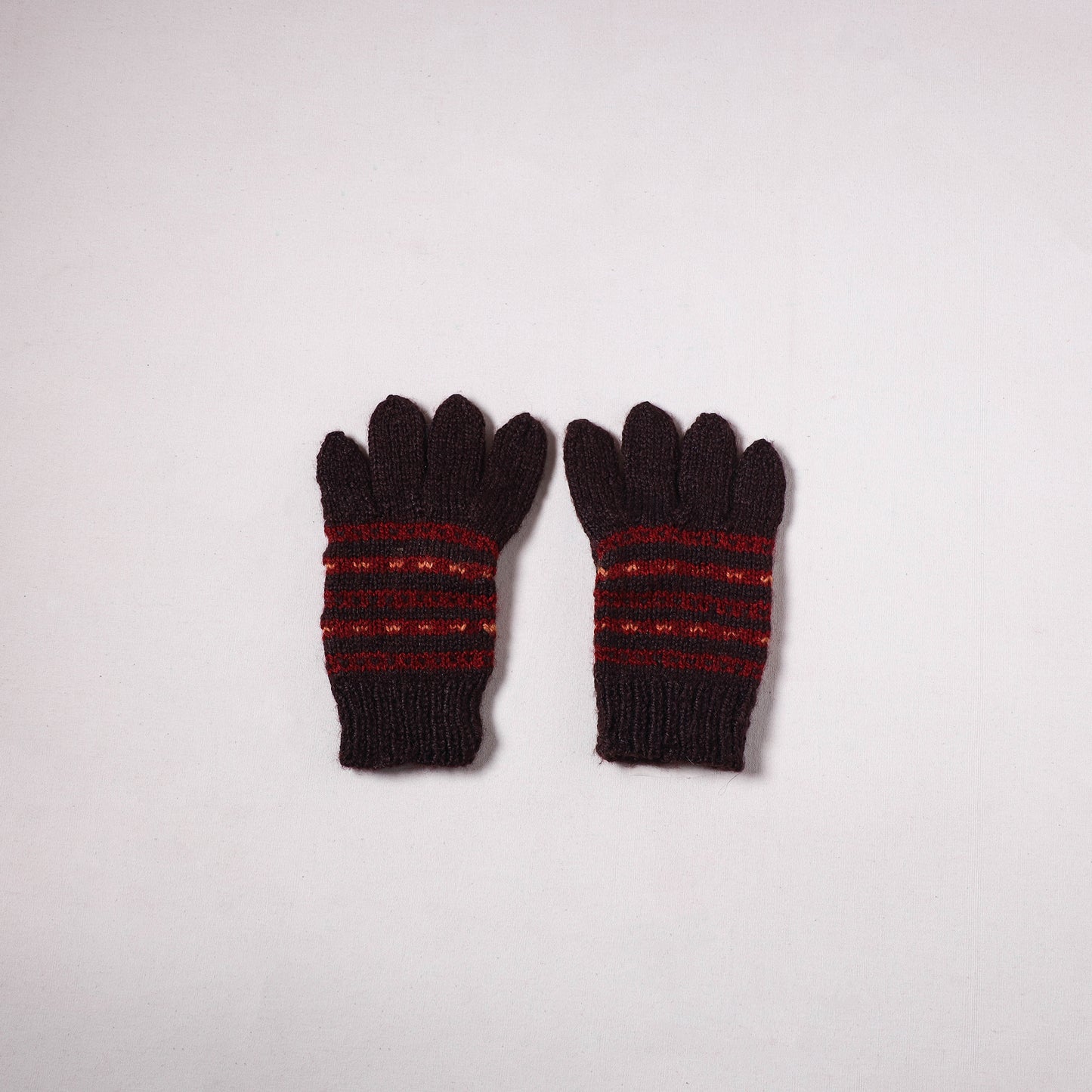 Kumaun Hand Knitted Acrylic Woolen Hand Gloves for Winter (Adult) 38