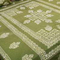 Cotton Double Hand Batik Print Bed Sheet Set 53